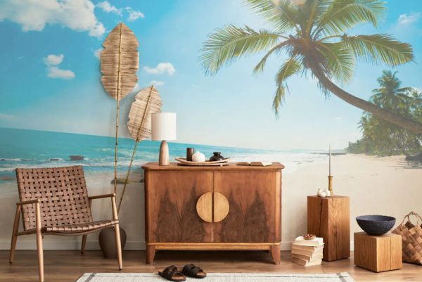 Lukisan dinding pemandangan laut